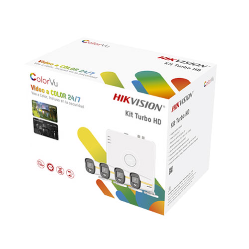 Kit 4 Cámaras Bala / DVR 4 Canales / ColorVu con Micrófono Integrado TurboHD 2 Megapíxeles.